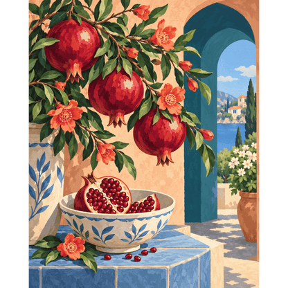 Malen nach Zahlen - Granatapfel-Innenhof