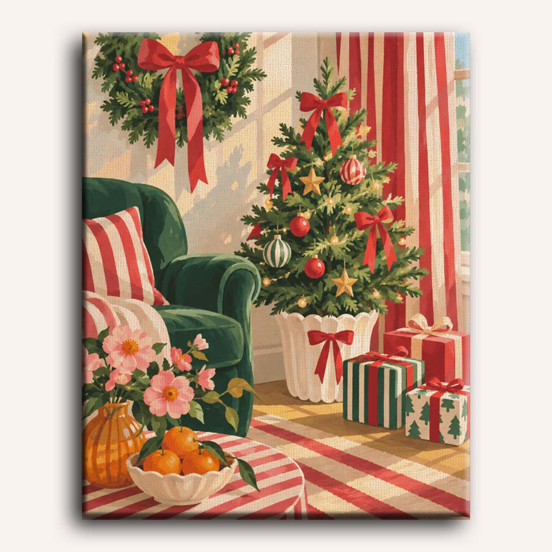 Malen nach Zahlen - Der gestreifte Weihnachtssalon
