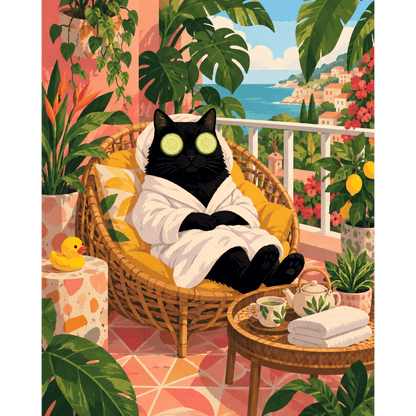 Malen nach Zahlen - Die Zen-Garten-Katze
