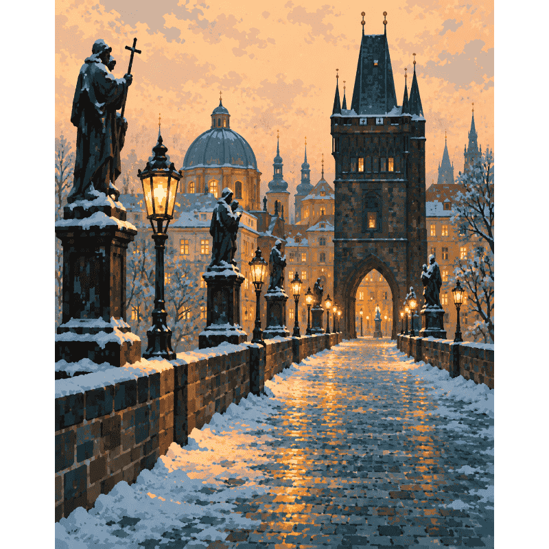 Malen nach Zahlen - Prag nach dem Schnee
