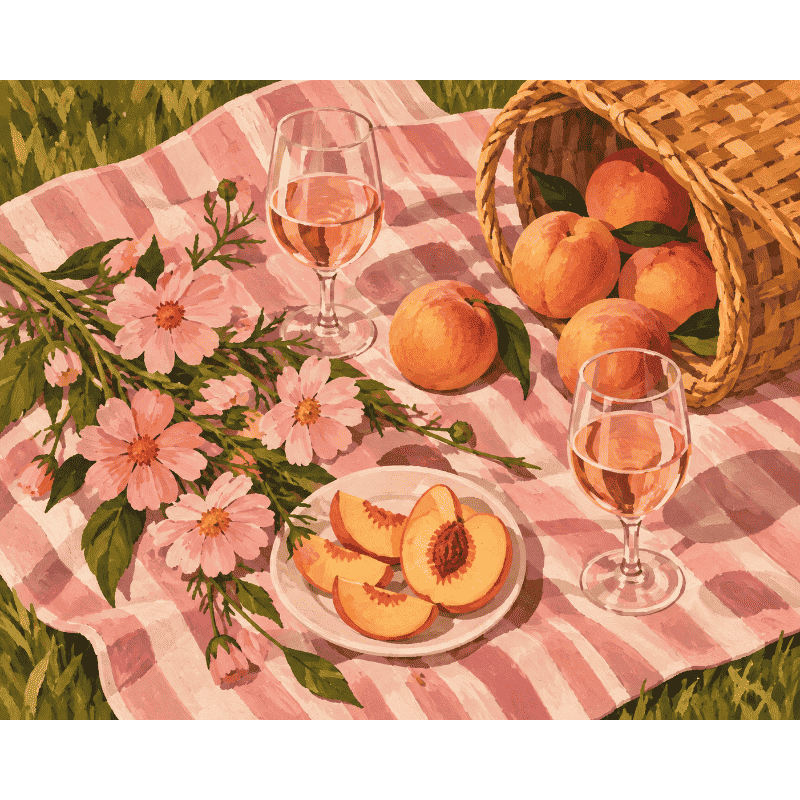 Malen nach Zahlen - Pfirsich-Picknick
