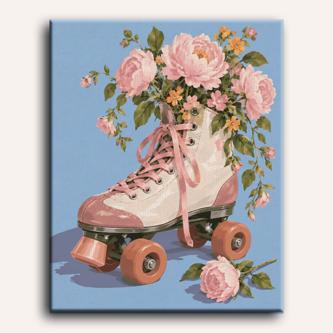 Malen nach Zahlen - Rollschuh-Blüte