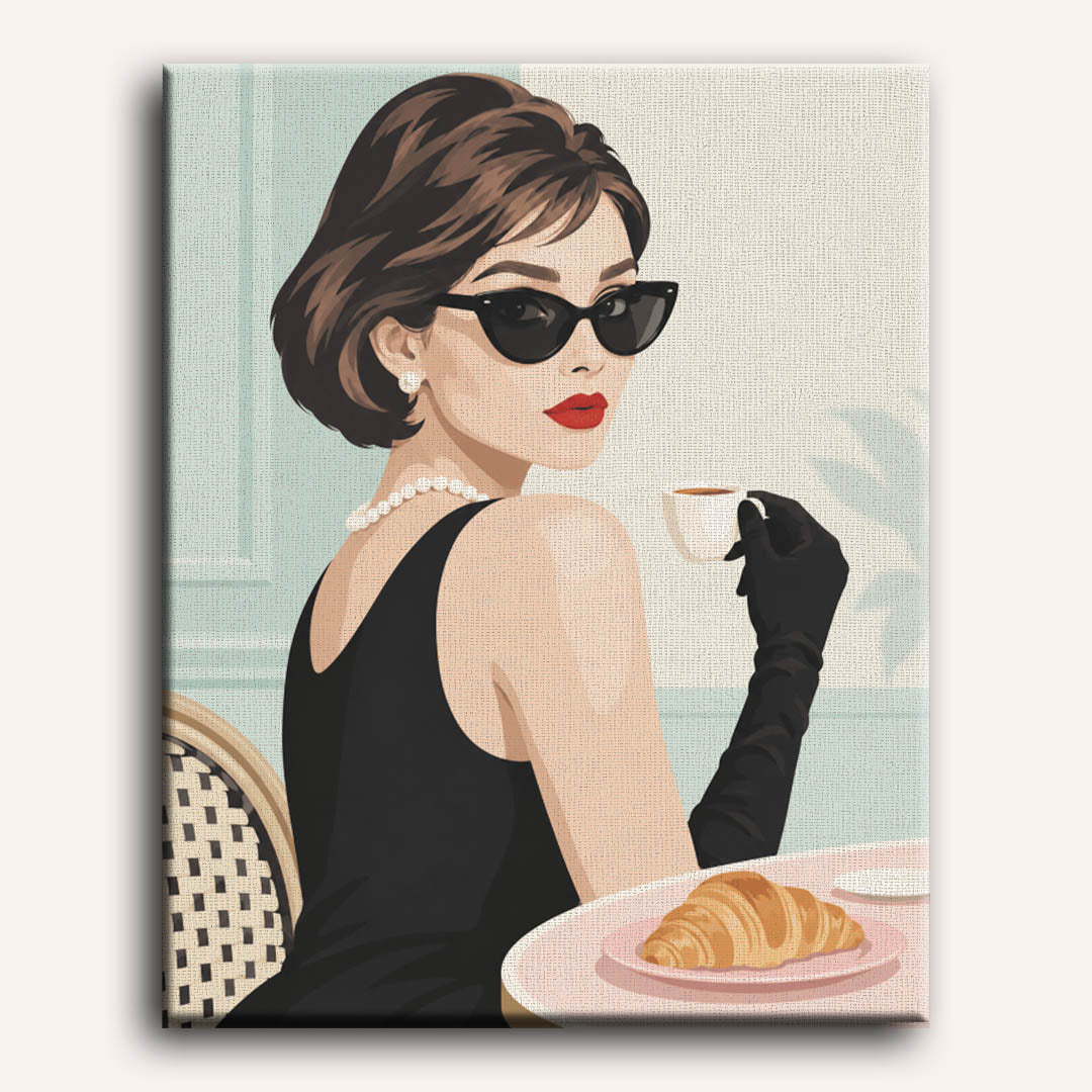 Malen nach Zahlen - Frühstück mit Cat-Eye-Brille