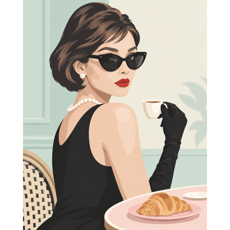 Malen nach Zahlen - Frühstück mit Cat-Eye-Brille