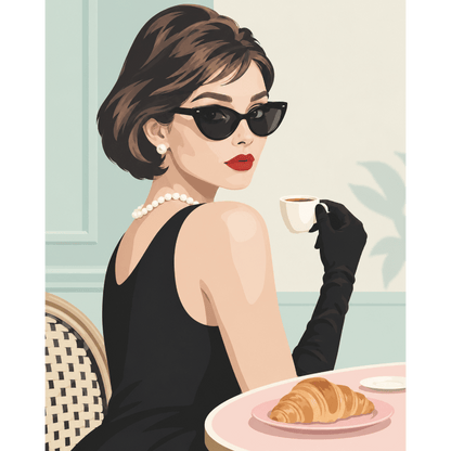 Malen nach Zahlen - Frühstück mit Cat-Eye-Brille