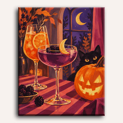 Malen nach Zahlen - Halloween-Cocktailstunde