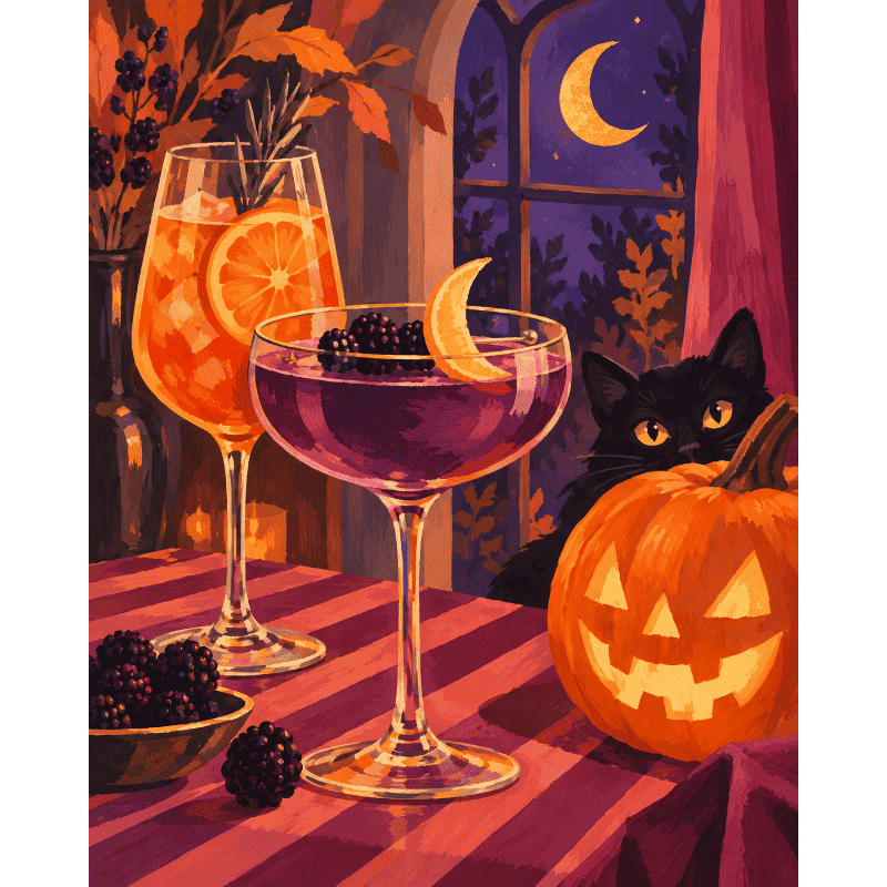 Malen nach Zahlen - Halloween-Cocktailstunde
