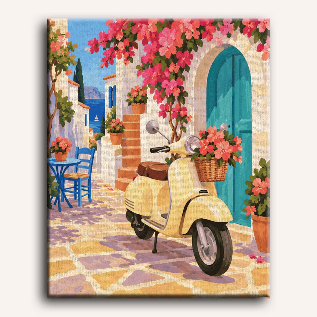 Malen nach Zahlen - Vespa in Blüte