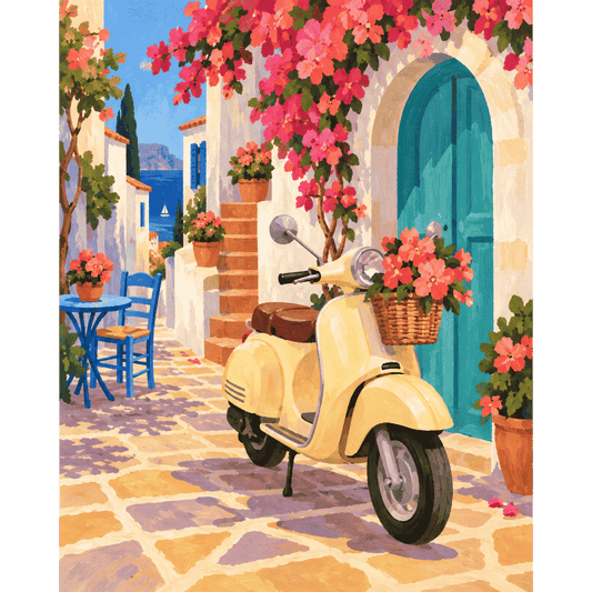Malen nach Zahlen - Vespa in Blüte