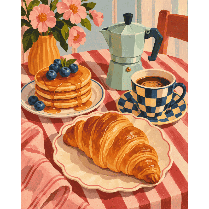 Malen nach Zahlen - Café-au-Lait-Morgen