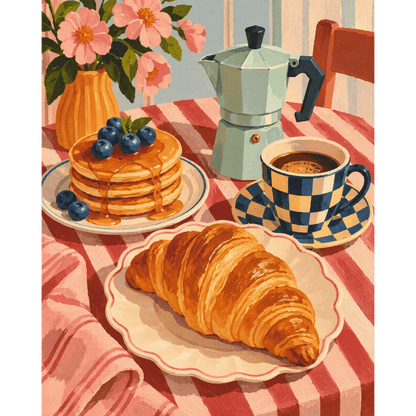 Malen nach Zahlen - Café-au-Lait-Morgen