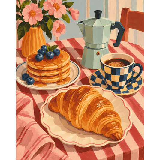 Malen nach Zahlen - Café-au-Lait-Morgen