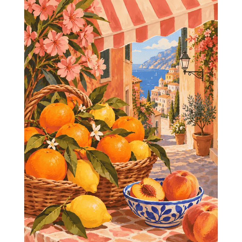 Malen nach Zahlen - Amalfi-Zitruskorb