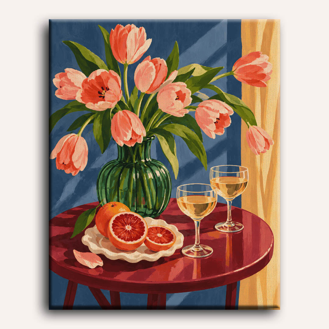 Malen nach Zahlen - Tulpen & Blutorange
