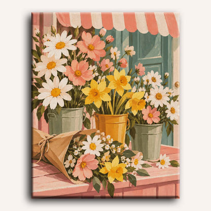 Malen nach Zahlen - Blumenstand-Strauß
