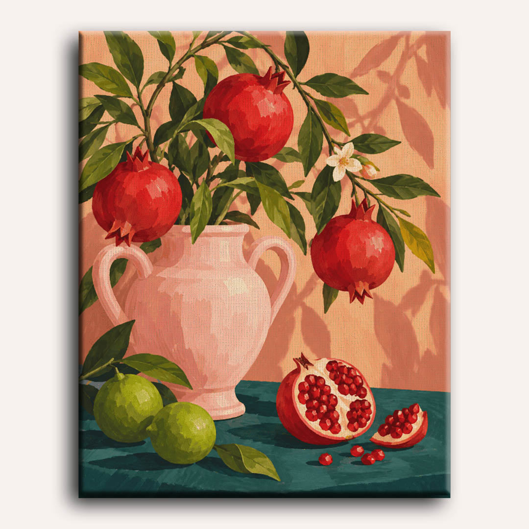 Malen nach Zahlen - Granatapfel & frische Limetten