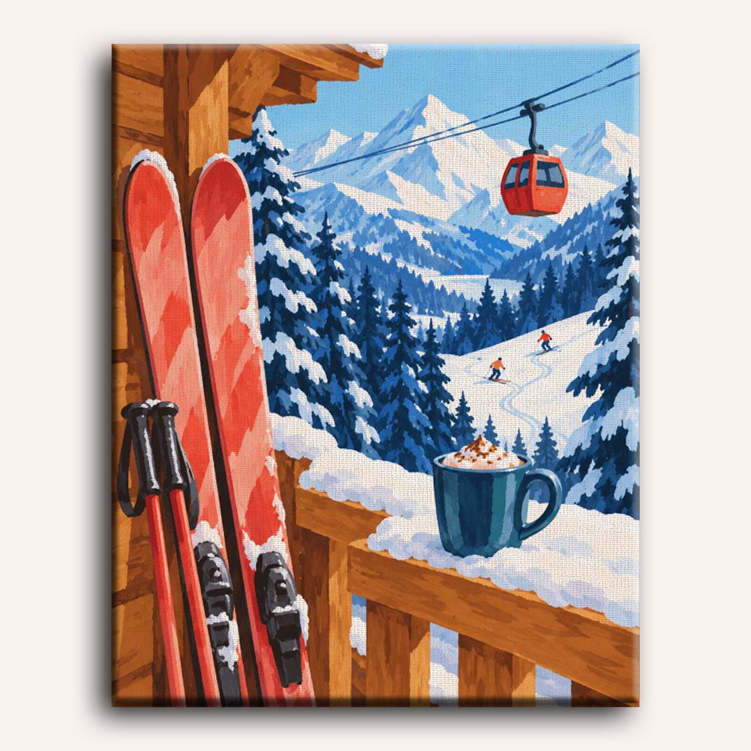 Malen nach Zahlen - Chalet-Balkonblick