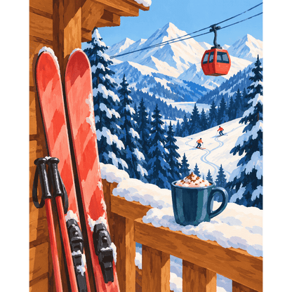 Malen nach Zahlen - Chalet-Balkonblick