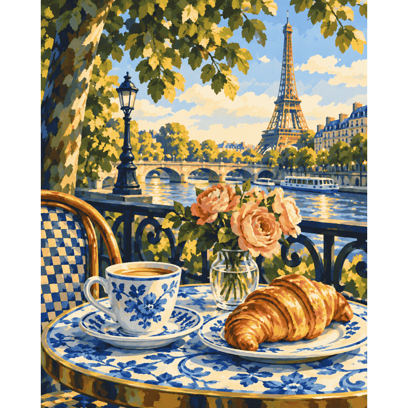 Malen nach Zahlen - Croissant an der Seine