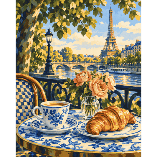 Malen nach Zahlen - Croissant an der Seine