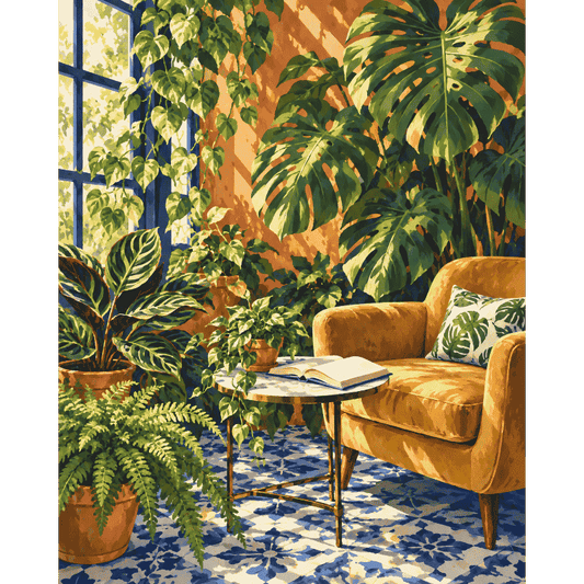 Malen nach Zahlen - Sonnige Pflanzenecke