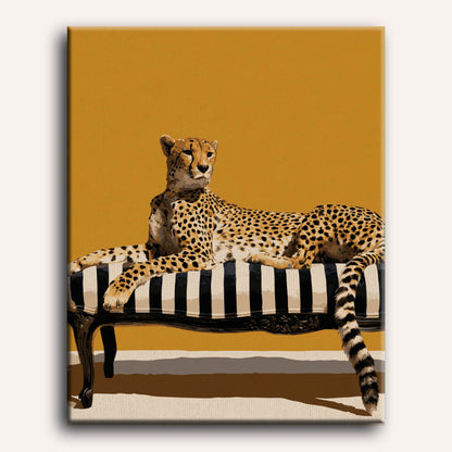 Malen nach Zahlen - Gepard auf der Chaiselongue