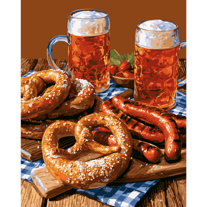 Malen nach Zahlen - Brezeln & Pils