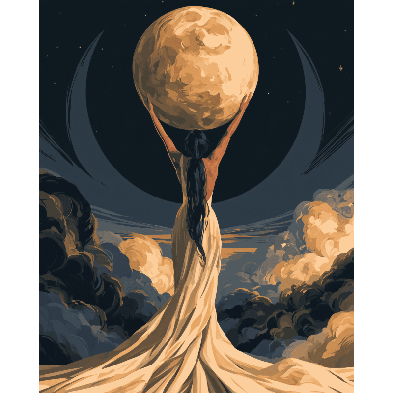 Malen nach Zahlen - Den Mond halten