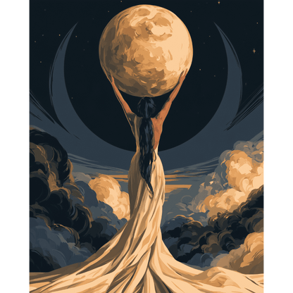 Malen nach Zahlen - Den Mond halten