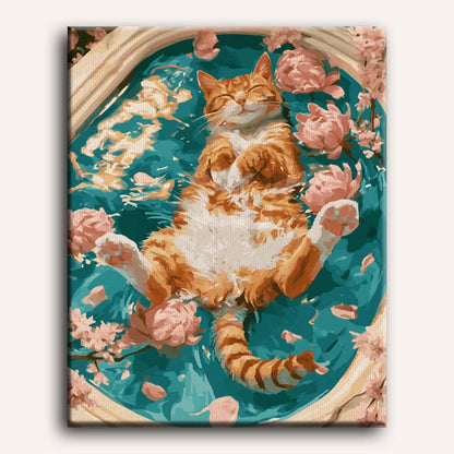 Malen nach Zahlen - Lotusbad-Katze