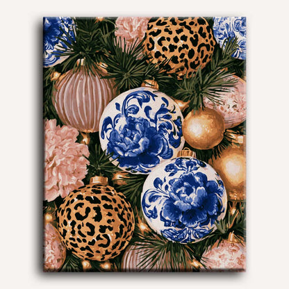 Malen nach Zahlen - Chinoiserie & Leoparden-Kugeln