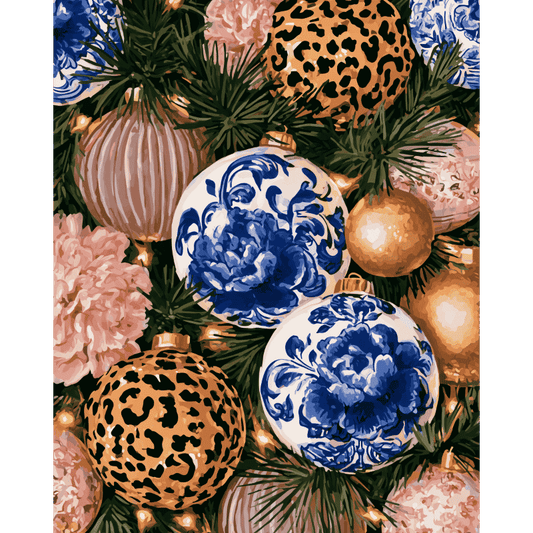 Malen nach Zahlen - Chinoiserie & Leoparden-Kugeln