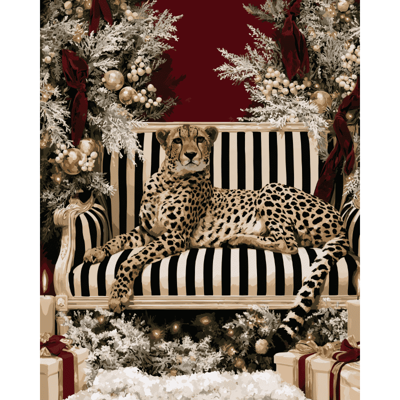 Malen nach Zahlen - Weihnachtslounge des Geparden
