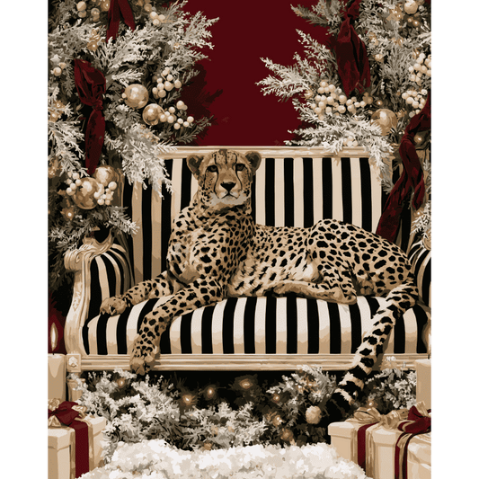 Malen nach Zahlen - Weihnachtslounge des Geparden