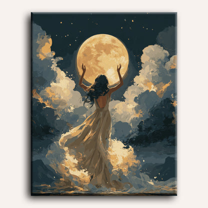 Malen nach Zahlen - Unter dem aufgehenden Mond
