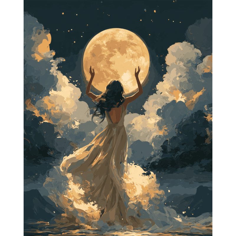 Malen nach Zahlen - Unter dem aufgehenden Mond