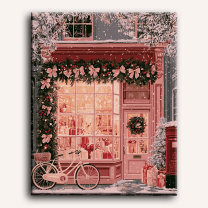 Malen nach Zahlen - Rosa Feiertags-Schaufenster