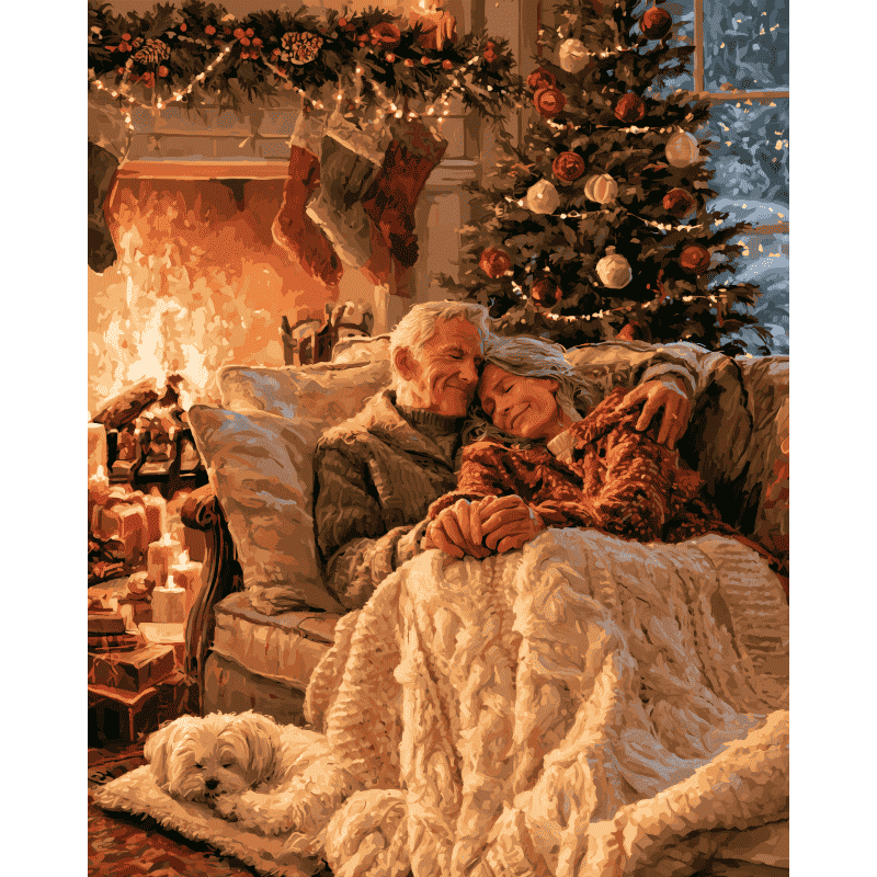 Malen nach Zahlen - Verschlafene Weihnachtskuschelei