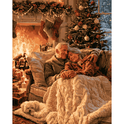 Malen nach Zahlen - Verschlafene Weihnachtskuschelei