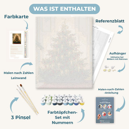 Malen nach Zahlen - Kerzenbeleuchteter Weihnachtsbaum