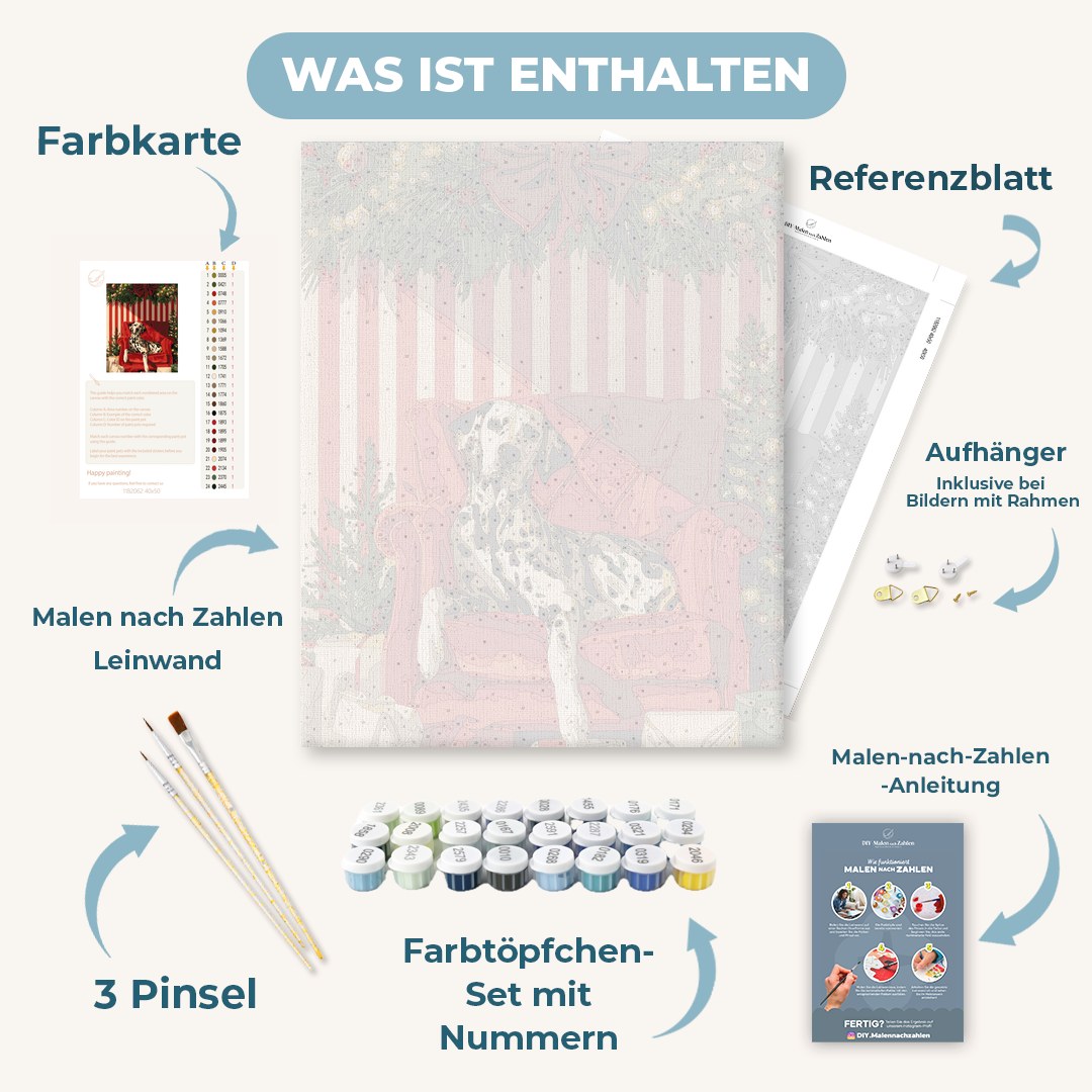 Malen nach Zahlen - Dalmatiners Weihnachten