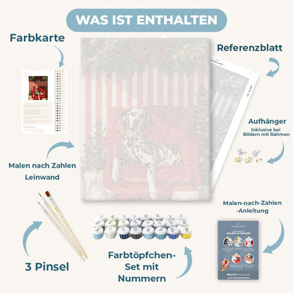 Malen nach Zahlen - Dalmatiners Weihnachten