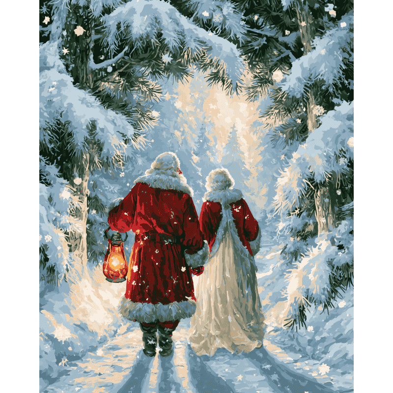 Malen nach Zahlen - Weihnachtsmanns verschneiter Spaziergang