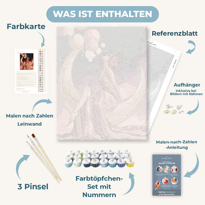 Malen nach Zahlen - Roségold-Mondträumerin