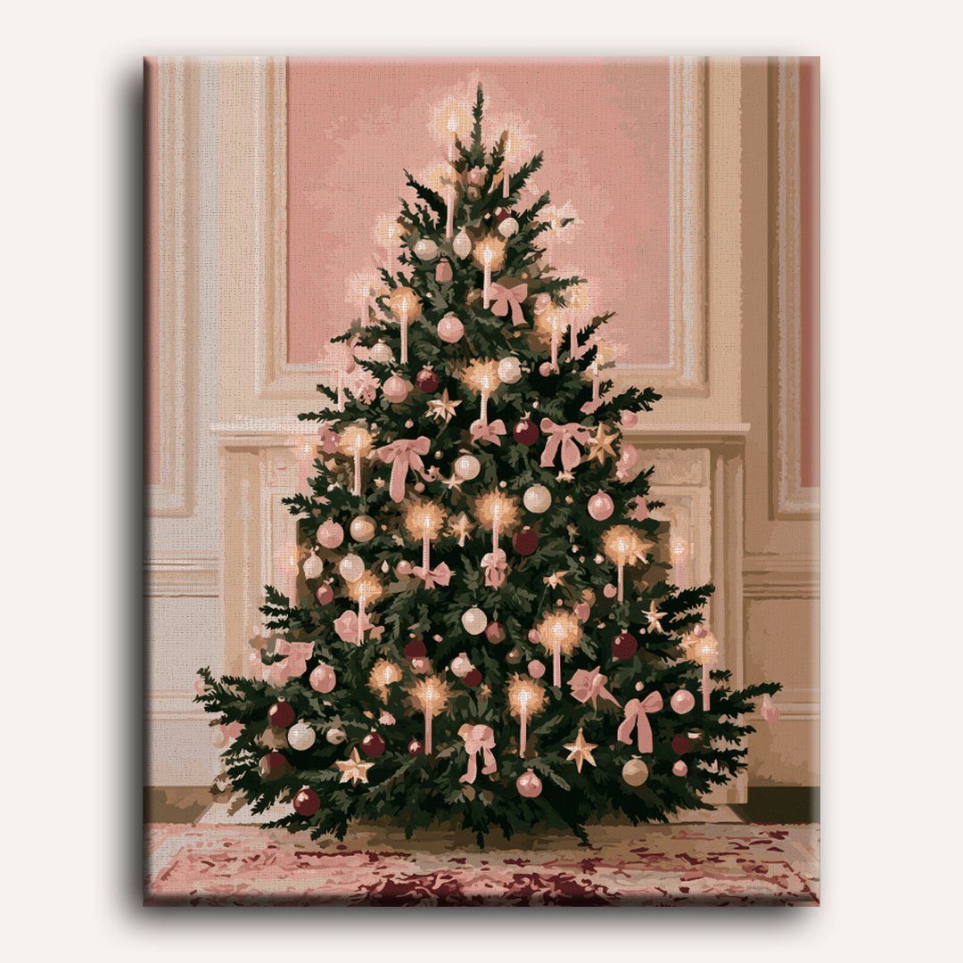 Malen nach Zahlen - Rosa Pastell-Weihnachtsbaum