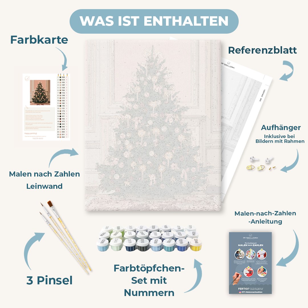 Malen nach Zahlen - Rosa Pastell-Weihnachtsbaum