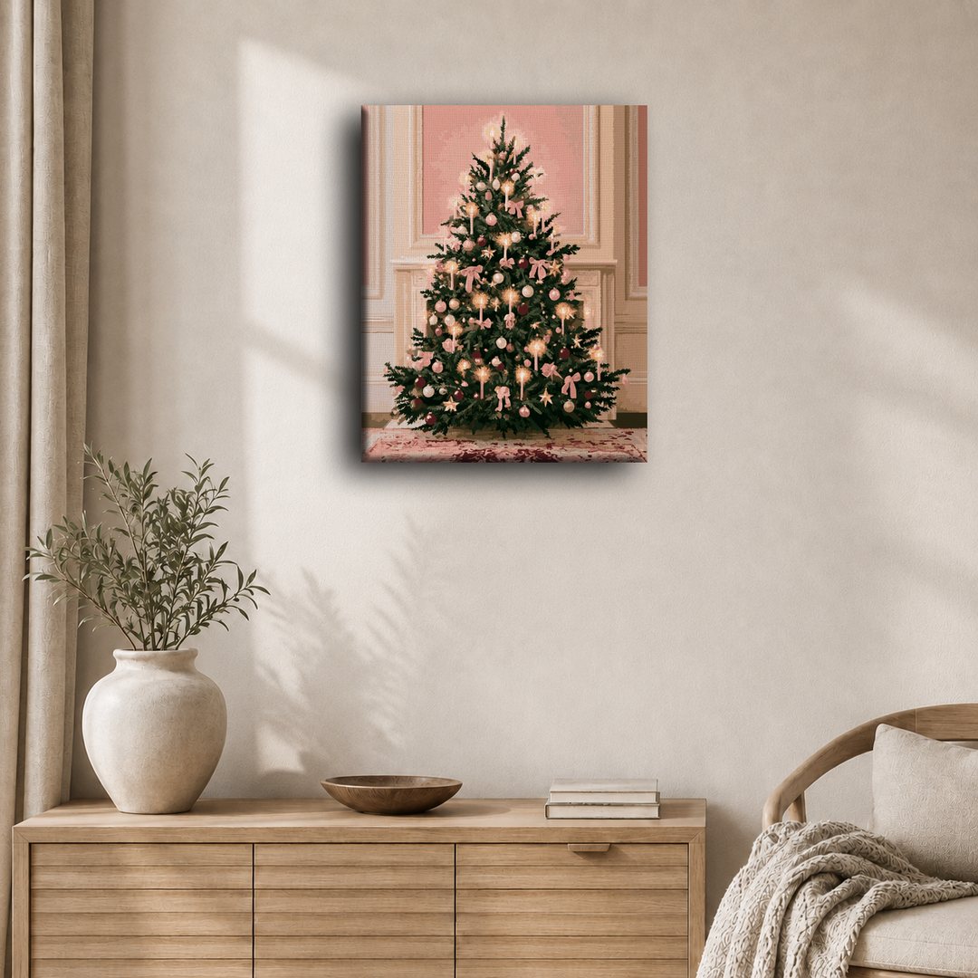 Malen nach Zahlen - Rosa Pastell-Weihnachtsbaum