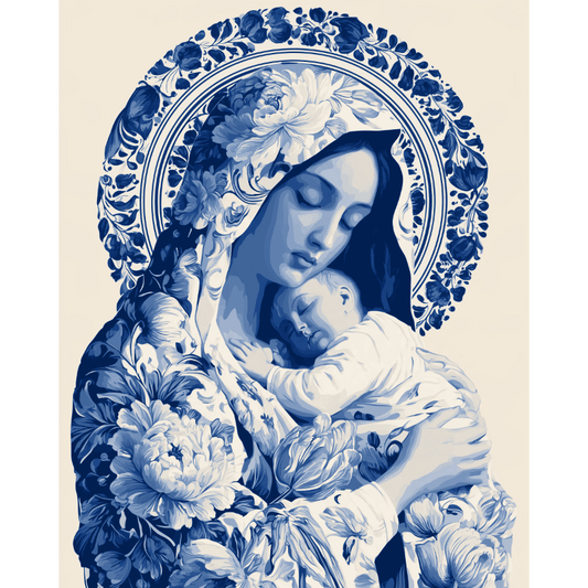 Malen nach Zahlen - Delfter Madonna mit Kind