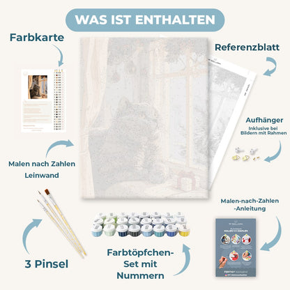Malen nach Zahlen - Weihnachtswache einer Katze