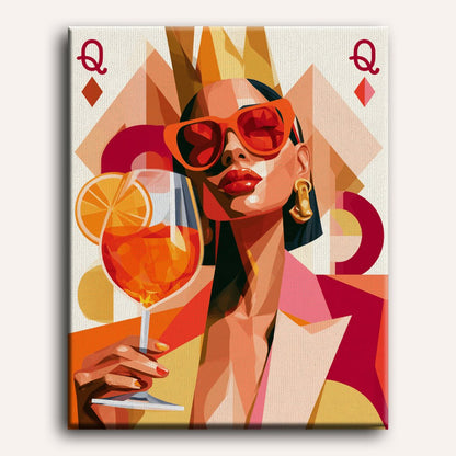 Malen nach Zahlen - Karo-Dame-Spritz